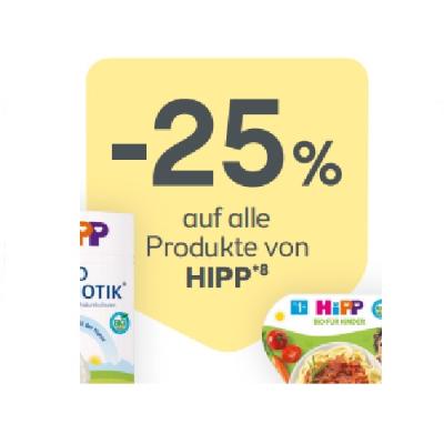 Promotion Bild von -25% auf alle Produkte von HIPP BIPA