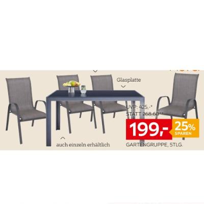 Xora Gartengruppe 5-teilig 26720214/11,17 je 199€ XXXLutz