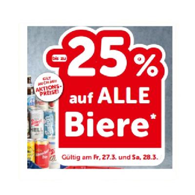 bis zu -25% auf ALLE Biere INTERSPAR