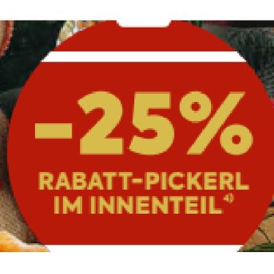 -25% RABATT-PICKERL IM INNENTEIL BILLA