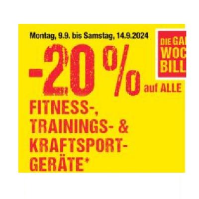 Promotion Bild von -20% auf ALLE FITNESS-, TRAININGS- & KRAFTSPORT-GERÄTE Maximarkt