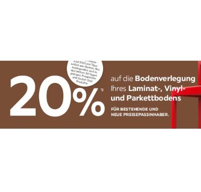 20% auf die Bodenverlegung Ihres Laminat-, Vinyl- und Parkettbodens XXXLutz