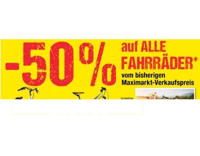 Promotion Bild von -50% auf ALLE FAHRRÄDER Maximarkt