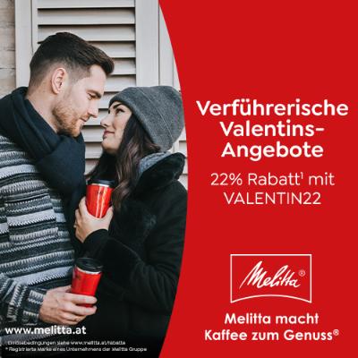 Spare mit dem Valentins-Gutschein im Melitta Online-Shop
