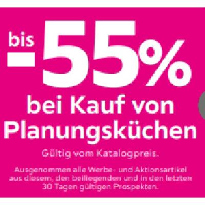 bis -55% bei Kauf von Planungsküchen mömax