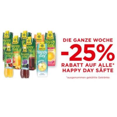 Promotion Bild von DIE GANZE WOCHE -25% RABATT AUF ALLE HAPPY DAY SÄFTE Unimarkt