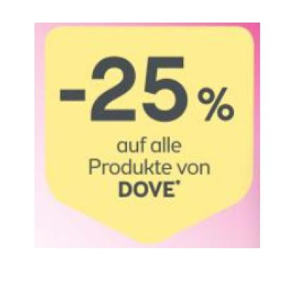 Promotion Bild von -25% auf alle Produkte von DOVE BIPA
