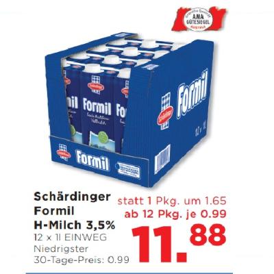 Promotion Bild von Schärdinger Formil H-Milch 3,5% ab 12 Pkg. je 0.99€ Unimarkt