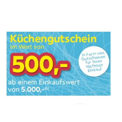 Küchengutschein im Wert von 500,- ab einem Einkaufswert von 5.000,- Möbelix