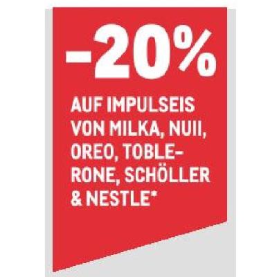 Promotion Bild von -20% AUF IMPULSEIS VON MILKA, NUII, OREO, TOBLERONE, SCHÖLLER & NESTLE METRO