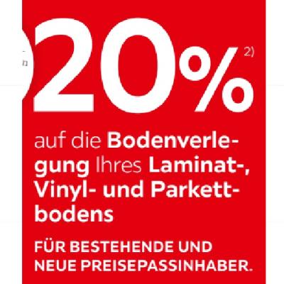 20% auf die Bodenverlegung Ihres Laminat-, Vinyl- und Parkettbodens XXXLutz