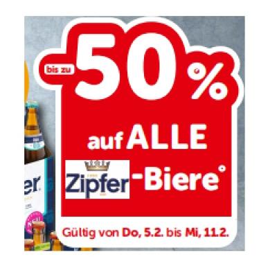 bis zu -50% auf ALLE Zipfer-Biere INTERSPAR