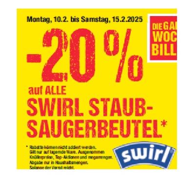 Promotion Bild von -20% auf ALLE SWIRL STAUB-SAUGERBEUTEL Maximarkt