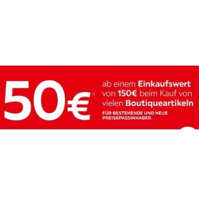 50€ ab einem Einkaufswert von 150€ beim Kauf von vielen Boutiqueartikeln XXXLutz