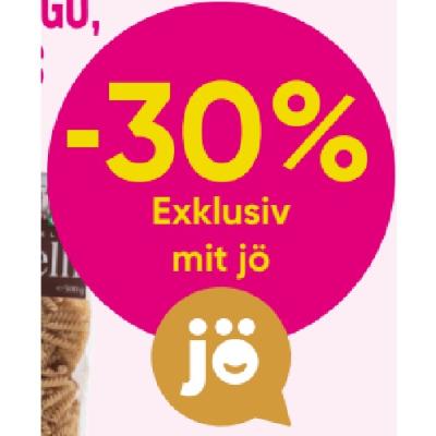 -30% Exklusiv mit jö AUF TEIGWARE, SUGO, PESTO UND REIS Sutterlüty