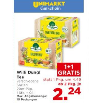 Bild von Willi Dungl Tee verschiedene Sorten ab 2 Pkg. je 2.24€ Unimarkt
