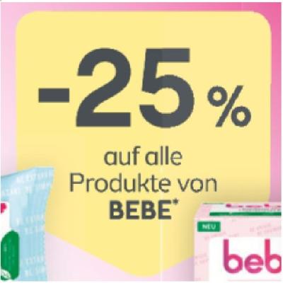 -25% auf alle Produkte von BEBE BIPA