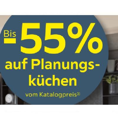 Bis -55% auf Planungsküchen vom Katalogpreis Möbelix