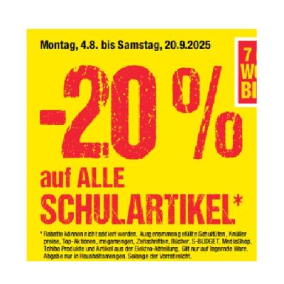 Promotion Bild von -20% auf ALLE SCHULARTIKEL Maximarkt