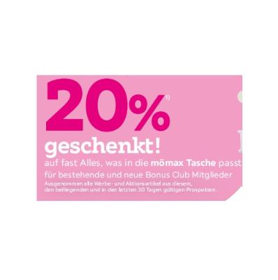 20% geschenkt! auf fast Alles mömax