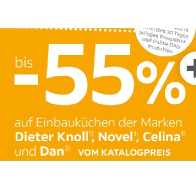 Promotion Bild von bis -55% auf Einbauküchen der Marken Dieter Knoll, Novel, Celina und Dan VOM KATALOGPREIS XXXLutz 