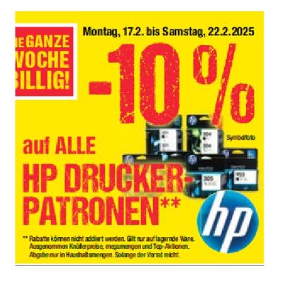 Promotion Bild von -10% auf ALLE HP DRUCKER-PATRONEN Maximarkt