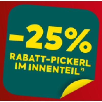 -25% RABATT-PICKERL IM INNENTEIL BILLA PLUS