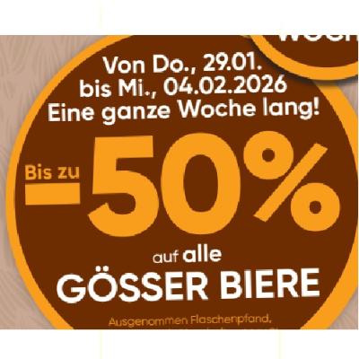 Bis zu -50% auf alle GÖSSER BIERE SPAR Gourmet