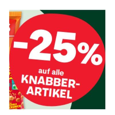 -25% auf alle KNABBERARTIKEL MPREIS