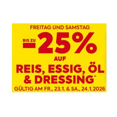 BIS ZU -25% AUF REIS, ESSIG, ÖL & DRESSING BILLA