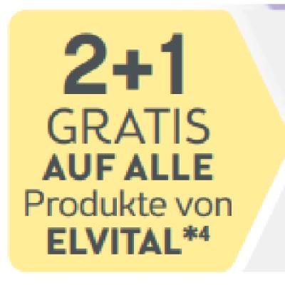 2+1 gratis auf alle Produkte von ELVITAL BIPA