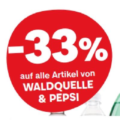 -33% auf alle Artikel von WALDQUELLE & PEPSI MPREIS