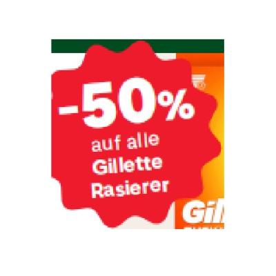 Promotion Bild von -50% auf alle Gillette Rasierer MPREIS