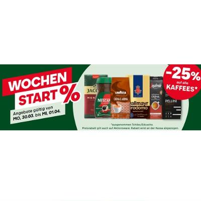-25% auf alle KAFFEES MPREIS