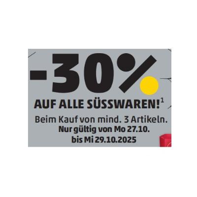 -30% AUF ALLE SÜSSWAREN! Beim Kauf von mind. 3 Artikeln. Penny