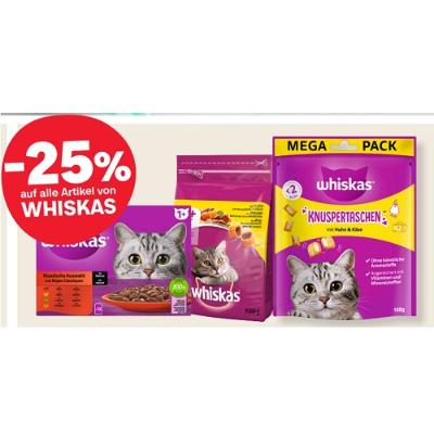 -25% auf alle Artikel von WHISKAS MPREIS