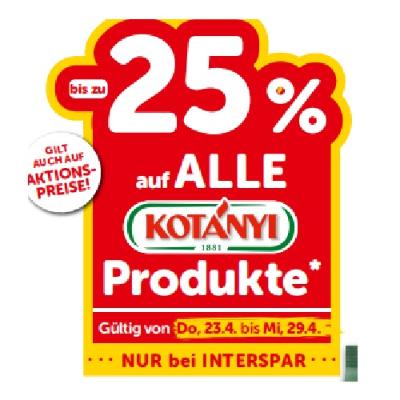bis zu -25% auf ALLE Kotanyi Produkte INTERSPAR