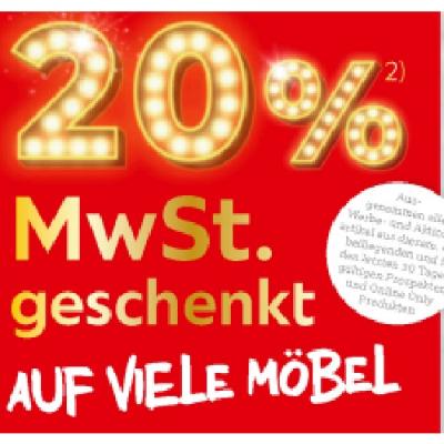20% MwSt. geschenkt AUF VIELE MÖBEL XXXLutz