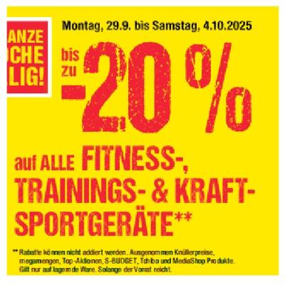 bis zu -20% auf ALLE FITNESS-, TRAININGS- & KRAFT-SPORTGERÄTE Maximarkt