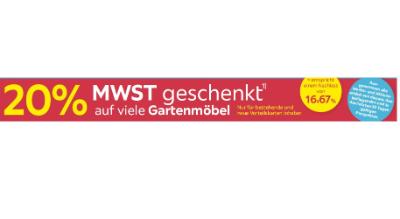 Promotion Bild von 20% MWST geschenkt auf viele Gartenmöbel Möbelix