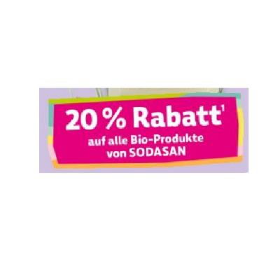 20% Rabatt auf alle Bio-Produkte von SODASAN Denns BioMarkt