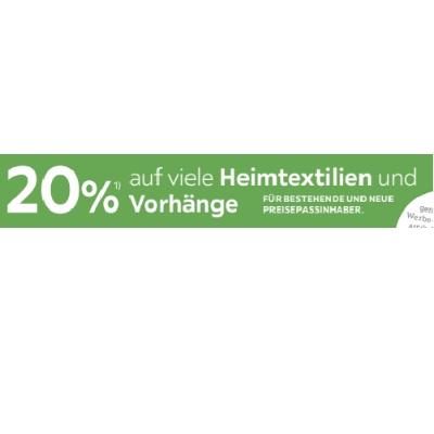 Promotion Bild von 20% auf viele Heimtextilien und Vorhänge XXXLutz