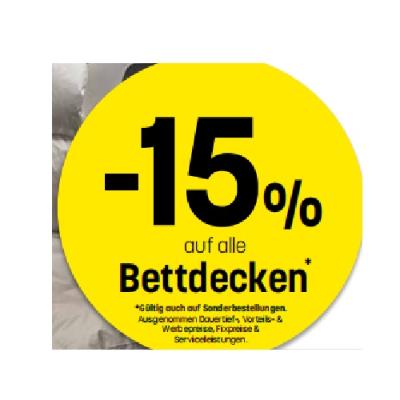 -15% auf alle Bettdecken Betten Reiter
