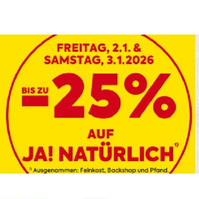 BIS ZU -25% AUF JA! NATÜRLICH BILLA