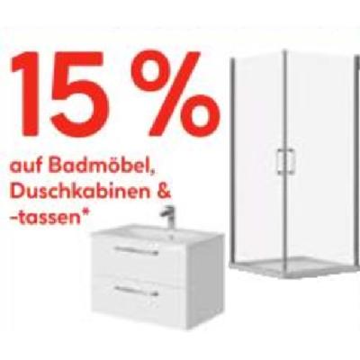 Promotion Bild von 15% auf Badmöbel, Duschkabinen & -tassen HELLWEG
