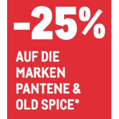 -25% AUF DIE MARKEN PANTENE & OLD SPICE METRO