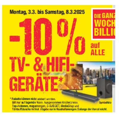 Promotion Bild von -10% auf ALLE TV- & HIFI-GERÄTE Maximarkt