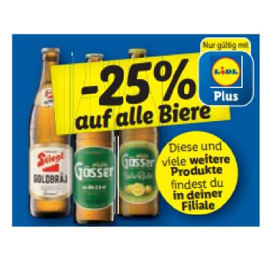 Promotion Bild von Mit der Lidl Plus App: -25% auf alle Biere Lidl