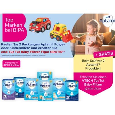 Beim Kauf von 2 Aptamil 9 Produkten + GRATIS Erhalten Sie einen VTECH Tut Tut Baby Flitzer gratis dazu BIPA