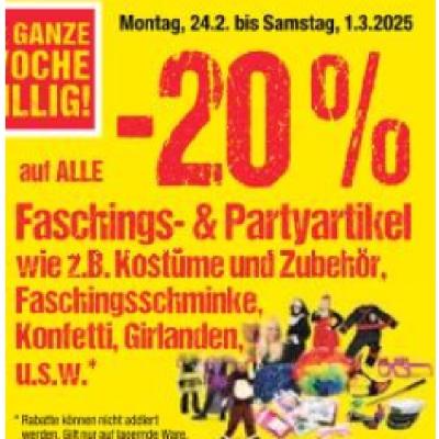 Promotion Bild von -20% auf ALLE Faschings- & Partyartikel Maximarkt